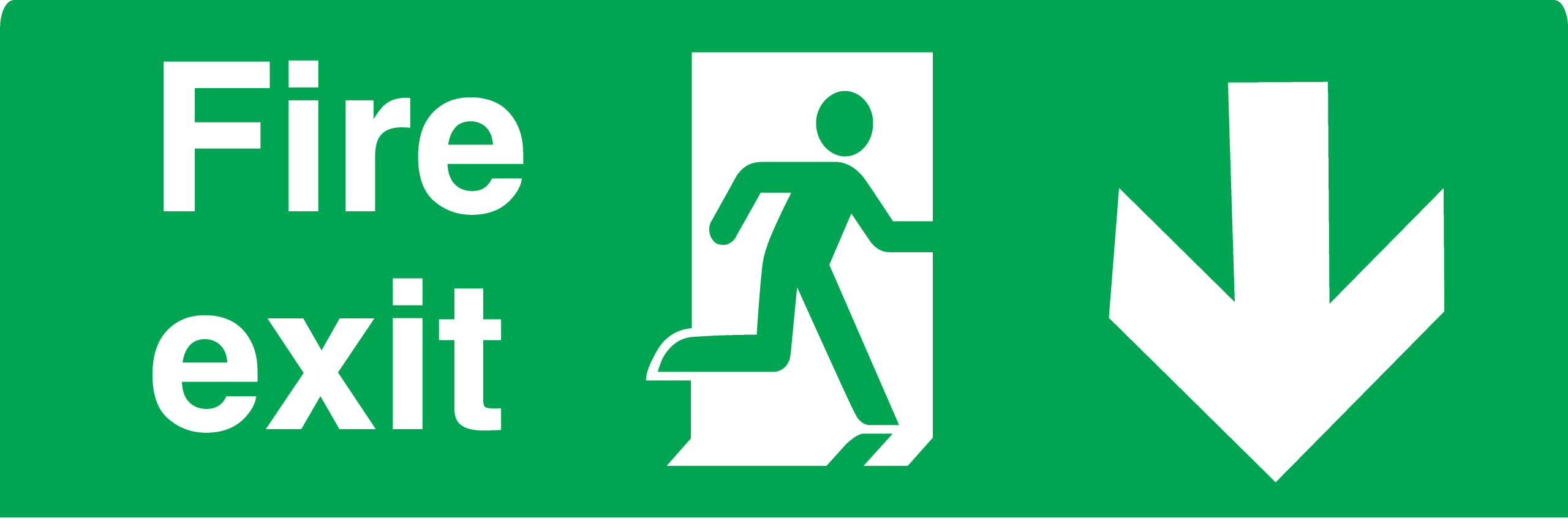fire exit down sign